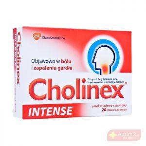 Cholinex Intense miód-cytryna 20 past.